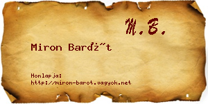 Miron Barót névjegykártya